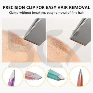 Ensemble de pinces à sourcils, pince à épiler de précision en acier inoxydable pour femmes et filles pour sourcils, poils faciaux, poils incarnés - Product Image 4