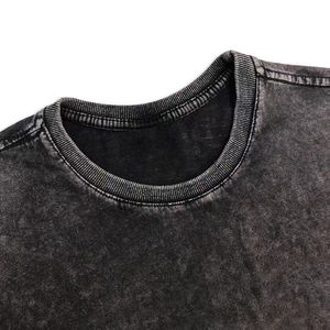 เสื้อยืด OEM คุณภาพสูง ล้างสีแบบ Acid Wash สไตล์สตรีทแวร์ แห้งเร็ว วินเทจ ระบายอากาศได้ดี ผ้าฝ้าย 100% ยูนิเซ็กซ์ เป็นมิตรกับสิ่งแวดล้อม แต่งกระดุมและลายปัก - Product Image 2