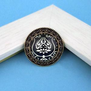 Jeweljunk Adjustable <b>Antique</b> <b>Gold</b> Plated Black Finger Ring 1505552-Stylish Fashion Rings - Product Image 1