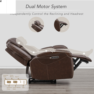 Fauteuil inclinable <span class=keywords><strong>mural</strong></span> électrique moderne DOSER à un siège, à double moteur, avec USB, en cuir synthétique, cadre en bois pour salon - Product Image 6