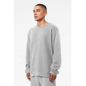 BellaCanvas suéter de gran tamaño ropa activa hombres personalizado cuello redondo liso sudaderas con capucha hombres de gran tamaño Heather gris suéter - Product Image 1