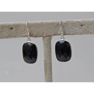 925 Sterling Silver Black <b>Onyx</b> Dangle <b>Earrings</b> Gemstone Jewelry Fashionable Dangle Black <b>Onyx</b> Jewelry - Product Image 2