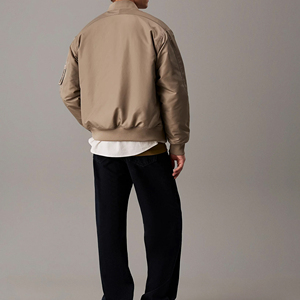 High Quality Custom Made Men's Bomber Jackets Canvas <b>Stand</b> Thin High Street Style Casual Wear for Winter Factory Direct Sale - Product Image 2