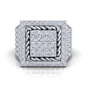 Anillo de Hip Hop de Plata de Ley 925 para hombre de diseño único VVS Clarity Leb Grown Brilliant Cut Diamond Anillo de hombre para fiesta de boda - Product Image 1