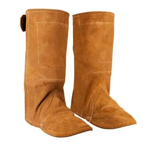 Top Selling Custom Logo Cowhide Leather Half <b>Boots</b> Waterproof Welding Spats with Shoe <b>Cover</b> for Foot Protection for Welder - Product Image 5