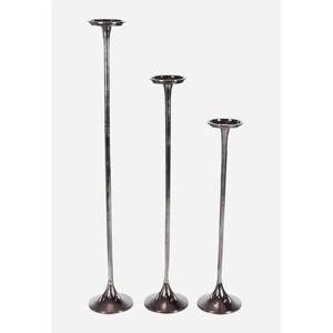 Bougeoir déco en aluminium métal décoratif grand et mince bougeoir bougeoir en aluminium de couleur argentée - Product Image 2