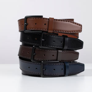 Ceinture décontractée en cuir véritable 100% de qualité supérieure pour homme, accessoire quotidien de qualité exceptionnelle, alliant confort et durabilité - Product Image 1