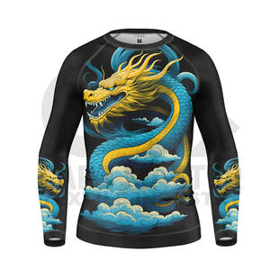 Fabricant de gros Design personnalisé MMA Rash Guard Sublimation Dragon Style pour hommes femmes GYM Rash Guard - Product Image 1