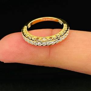 14K แหวนทหารเพชรธรรมชาติครึ่งนิรันดร์ - Product Image 4