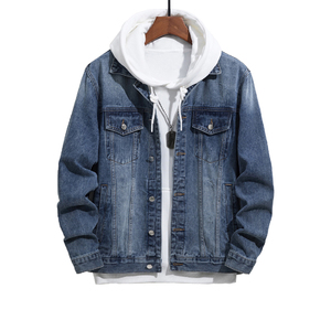 Abrigo vaquero de manga larga de otoño, chaqueta juvenil versátil de Color sólido, chaqueta vaquera para hombre, cárdigan holgado informal de calle alta para hombre - Product Image 1