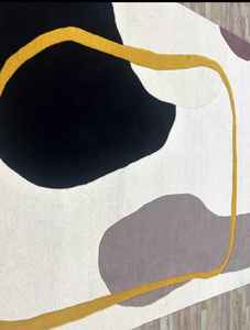 Tapis en laine moderne tufté à la main taille personnalisable motif abstrait tapis lavable à la main pour la maison hôtels restaurants pique-niques - Product Image 4