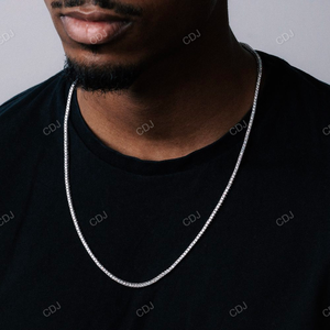 High Quality Hip Hop 2mm 22 inch Tennis Chain Moissanite S925 Silver <b>Gold</b> Plated Tennis Necklace <b>Bracelet</b> for <b>Men</b> and Women - Product Image 3