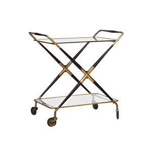 Hot Selling Commercial Hotel Food Supplies Metal Trolly For Barware Vine Bottles Room Serving Bar Cart Customized Trolly