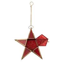 Portavelas Decorativo de Metal y Vidrio con Forma de Estrella, Estilo Marroquí, Hecho a Mano, Resistente al Calor, Ligero, de Alta Calidad, Elegante Decoración para el Hogar