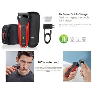 Rasoir électrique pour homme à triple lame, étanche IPX7, utilisation humide/sèche, interface en allemand, lames de rechange pour le corps - Product Image 2