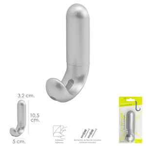 Gancio adesivo/a vite, argento opaco - Product Image 2
