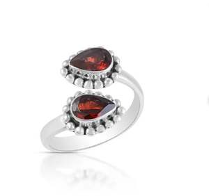 พลอยโกเมนสีแดงแบบปรับได้925สำหรับงานเลี้ยงฉลองครบรอบแต่งงานของผู้หญิงคริสเตียนหรูหราทำจากเงินสเตอริ่ง - Product Image 2