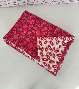 Couverture en coton floral de Jaipur, réversible, indienne, Razai, couvre-lit - Product Image 6