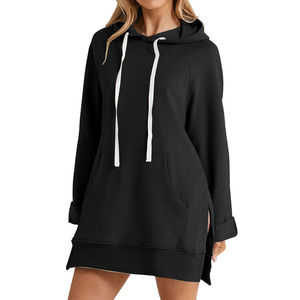 Ensemble de survêtement oversize pour femme, sweat à capuche et pantalon de survêtement, en toile vierge, coupe streetwear, à épaules tombantes, grammage lourd, avec logo frontal - Product Image 6