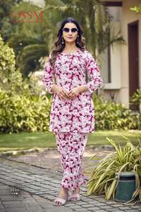 Hot Selling Spring and Summer Suitable for Women's <b>Clothing</b> Casual Cotton Printed Two-Piece Set Pure Cotton Co-Ord Set - Product Image 4