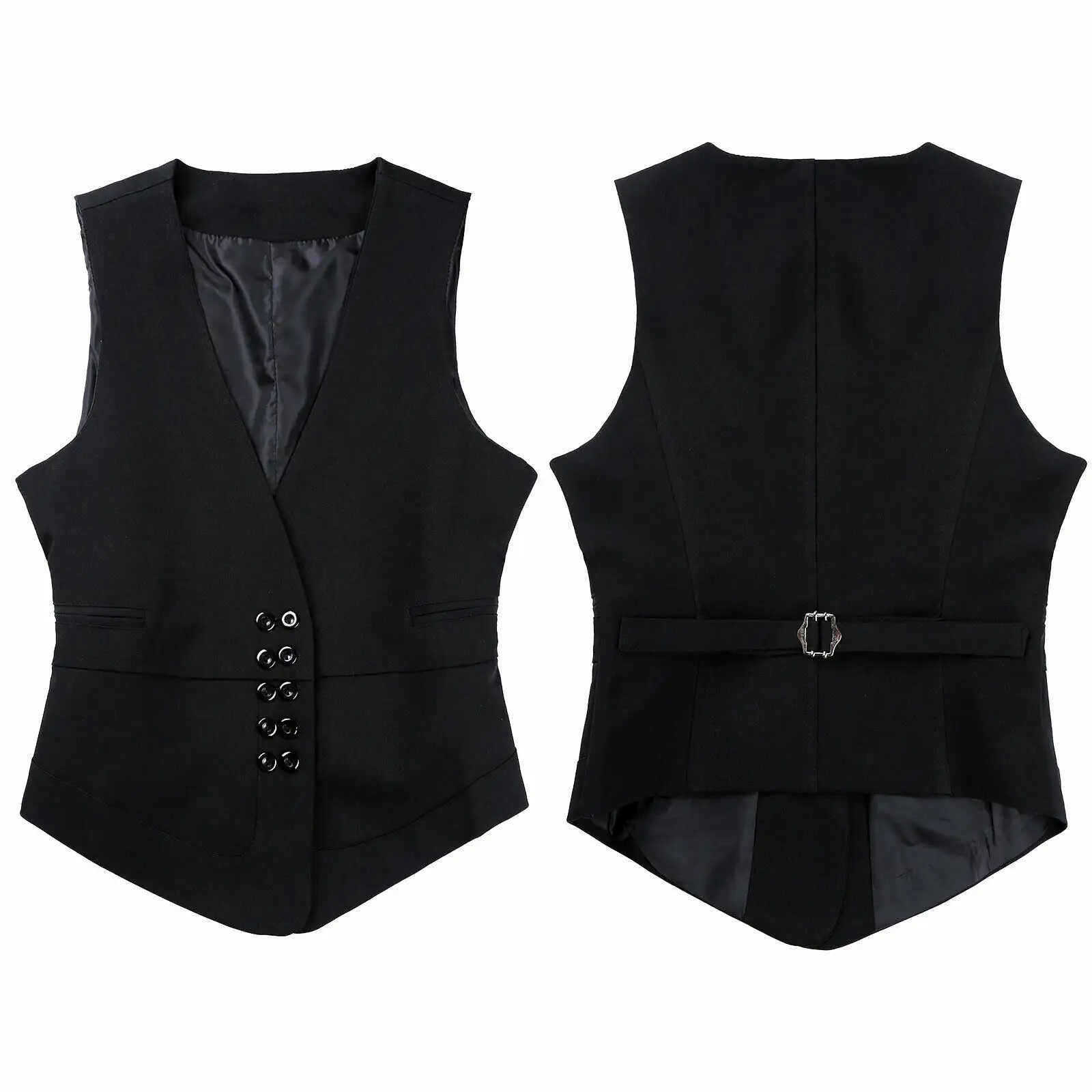 Ladies Women Fashion Clothing Formal Suits waistcoat Women's Black Waistcoat Vest