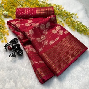 Premium gorget JARI saree Original saree seulement même boder Pure gorget soie avec jari partout saree jequrd boder - Product Image 2