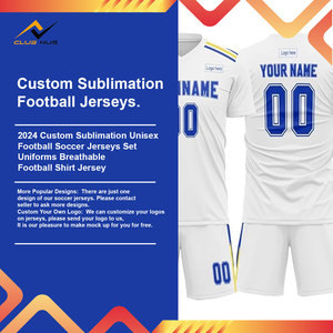 Maillots de football à sublimation personnalisée 100% polyester col en V à séchage rapide manches courtes unisexe adulte - Product Image 2