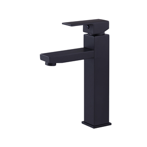 Robinet d'évier de salle de bain noir mat pour camping-car moderne, robinet de vanité à trou unique, robinet de salle de bain à poignée unique - Product Image 1