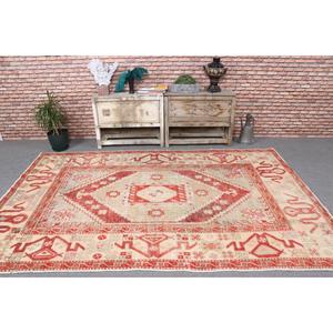 Tapis turc vintage 5,7 x 9,1 pieds, grand tapis, tapis en laine rouge - Product Image 2