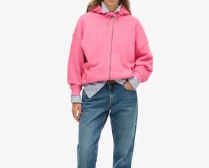 Haute qualité personnalisable respirant doux sweat à capuche pour femmes grande taille brodé Logo femmes sweat automne fermeture éclair plein solide - Product Image 3