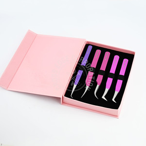 Pinzas Profesionales Multiusos con Punta de Fibra para Pestañas, Curva de Luna, Aislamiento de Pestañas, Agarre Perfecto para Extensiones de Pestañas - Product Image 1