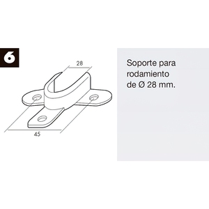 Supporto per Persiana con Cuscinetto Zincato 28 mm. diametro - Product Image 4