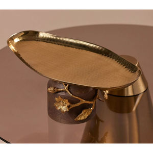 Diseño antiguo 2 niveles soporte decorativo hecho a mano para pasteles soporte creativo para cupcakes de forma redonda con soporte de hoja de Metal para la mejor venta - Product Image 4