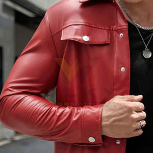 Chemise en cuir pour hommes de style récent chemise en cuir pour hommes meilleure vente en gros de chemise en cuir - Product Image 3