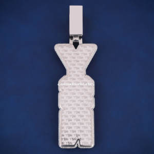 Nouveau à la mode 925 en argent Sterling rond VVS Moissanite diamant dernier pendentif en gros - Product Image 5