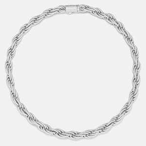 Collar de Cadena de Eslabones Trenzados Triple, Estilo Cuerda Helada, con Corte Moissanite de Lujo, de Latón, para Regalo - Product Image 2