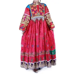 女士时尚阿富汗女装长袖kameez美丽的颜色组合传统阿富汗连衣裙待售