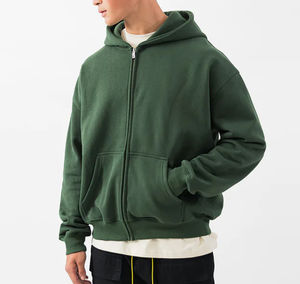 Sweat à capuche unisexe 2024 coton 500gsm personnalisé 100% pour hommes, taille plus, surdimensionné, teint uni pour l'hiver - Product Image 2