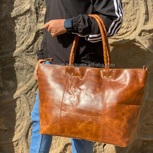 Sac fourre-tout en cuir véritable fait à la main pour femmes, sac de Shopping élégant décontracté grande taille, meilleur cadeau pour les femmes - Product Image 3