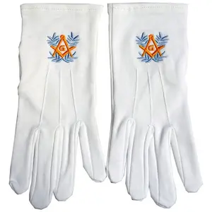 Freemasons hecho a mano bordado personalizado y logotipo novedad guantes de vestir masónicos con color personalizado para regalos promocionales - Product Image 1