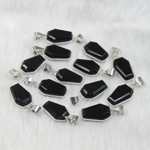 จี้สร้อยคออัญมณีโอนิกซ์สีดำรูปโลงศพจี้สร้อยคอสำหรับขาย - Product Image 2