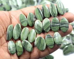 Jaspe zèbre naturel élégant vert ovale coupe paire de pierres précieuses pour la fabrication de bijoux de luxe - Product Image 6