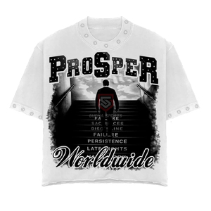 Camiseta de Manga Corta con Cuello Redondo Estampada para Hombre, Corte Regular, Diseño Casual, 100% Algodón Jersey, Marca Prosper Worldwide - Product Image 1