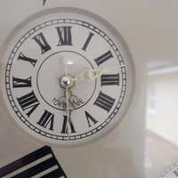 Horloge mondiale mécanique Art Déco vintage à cadran unique en forme de roue de bateau, 30 pouces, en métal et verre blanc, plusieurs fuseaux horaires, Calvin Handicraft