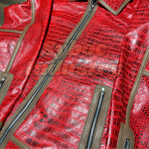 Tùy Chỉnh Croc Da Nổi Áo Khoác Mới Cổ Điển Phong Cách Bất Cừu Da Biker Áo Khoác Phong Cách Cá Sấu In Áo Khoác Cho Nam Giới Của - Product Image 3