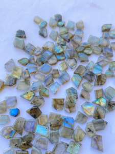 Flashy Labradorite Slice Slice Table Cut Gemstone Flashy Labradorite Slice 13 Piece for Jewellery Making Handmade Gemstone - Product Image 4