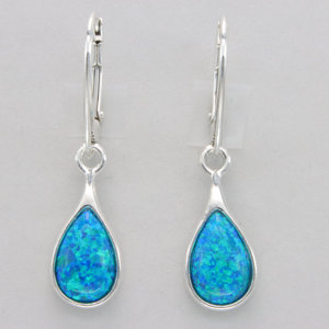 Light Blue Fire Opal Pear Drop Earrings 925 Sterling Silver Earrings Jewellery for Women and Girls Wear in Wedding <b>Party</b> - Product Image 3