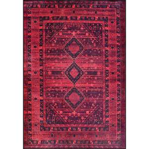 Handmade Kilim Rectangular Washable Area <b>Rug</b> for Bedroom Hallway Red Traditional Polyester <b>Jute</b> Design - Product Image 1