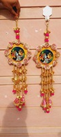 Dekorierte MDF-Basis Radha/Krishna hängen verschiedene Design Wandbehang Tür hängen für Pooja Dekoration Kultur programm