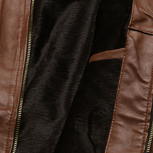 แจ็กเก็ตหนังสำหรับผู้ชายแจ็คเก็ตหนังมีซิปด้านหน้า - Product Image 6